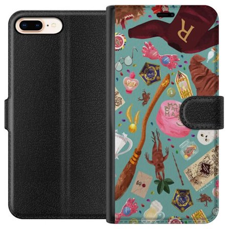 Yhteensopiva Lompakkokotelo Apple Apple iPhone 7 Plus Maaginen kuvaus velhon sauva, hatun ja mielikuvituksellisten esineiden kanssa leikkisässä satu
