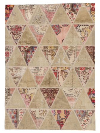 Anudada A Mano Patchwork Alfombra 170X238 Vintage De Lana Marrón/Naranja