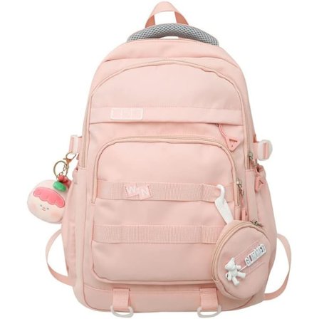 Todelt sæt rygsæk skuldertaske med vedhæng æstetik skoleartikler Indie bogtaske