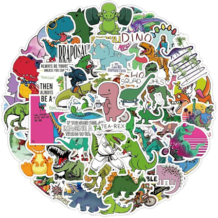 Hauskat dinosaurus tarrat kannettavalle tietokoneelle, vesipullolle, rullalaudalle, puhelimelle, moottoripyörälle, polkupyörälle, matkatavaroille, 