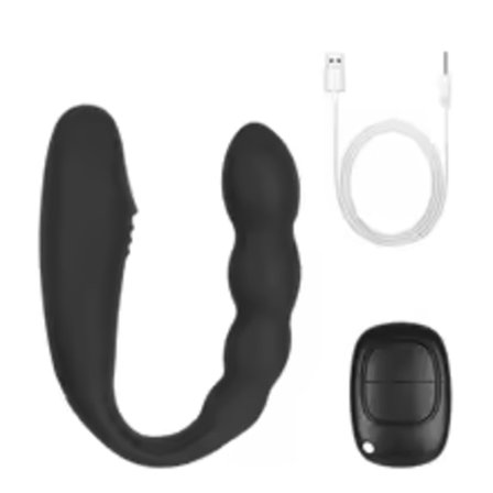 2 i 1 Anal Vibrator Dildo för Kvinnor Klitorisklämmor Butt Dilator Kvinnlig Onani Trådlösa Sexleksaker för Vuxna 18+ Erotisk