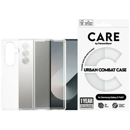 CARE by PanzerGlass Flagship Urban Combat-etui for Samsung Galaxy Z Fold 7 - gjennomsiktig