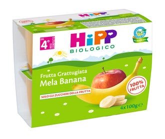Hipp Bio Frutta Grattugiata Mela Banana 4M+ 4x100g