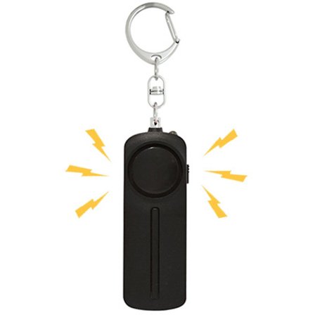 130dB Personlig Selvforsvarsalarm Nøkkelring med LED-lys - Sikkerhetsalarm for kvinner, eldre u0026 barn - Svart
