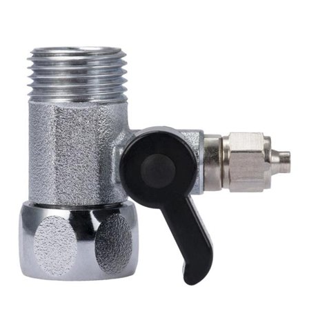 Vannlinjesplitterkobling for kjøleskap vinkelventil, Push-to-Connect-fittings for 1/4" O.D. slange, Treveis type RO vannforsyningsadapter med