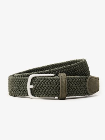 John Henric Men's Grüner Flechtgürtel Size 110