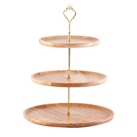 Frugtfad i træ, naturligt tekstureret, enkelt, elegant, stærkt, holdbart, fødevarebakke, kagefrugt serveringsbakke 20+25+30cm tre lag