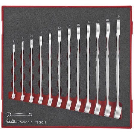 Teng Tools TED8012 Kiintolenkkiavainsarja 12 osaa, 8-19 mm, Käsityökalut