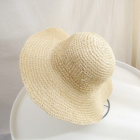 Dame Halm Hat Strand Foldbar Solhat Stor Dame Floppy Papir