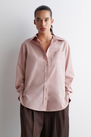 COS Women's Camicia Sartoriale In Cotone Pima in Rosa