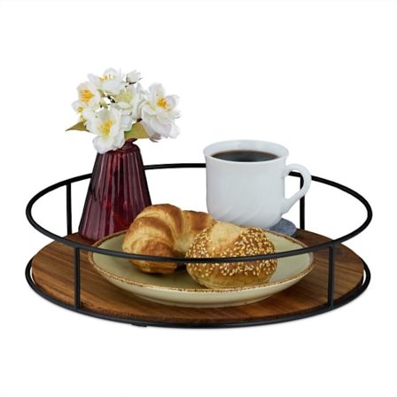 Rund bricka med metallkant