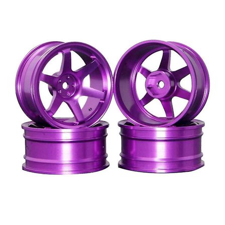 4 stk. Aluminium Alloy6 Eget Fælgefælg Til Rc 1/10 On-road 1052 Drift Sakura Te37+, lilla
