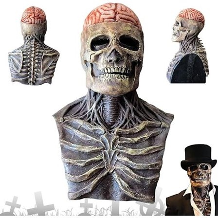 Kranie maske, fuld kranie maske, fuld kranie maske, uhyggelig kranie maske til karneval rollespil fest