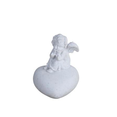Ängel Hjärta 14 Cm Vit