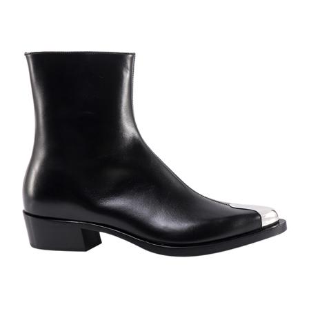 Alexander McQueen, Metal Toecap Ankle Boots Zwart, Heren, Maat:42 EU