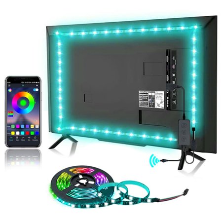 #LED-stripe LED-bakgrunnsbelysning for TV Musikk-synkronisering RGB Bluetooth-app#