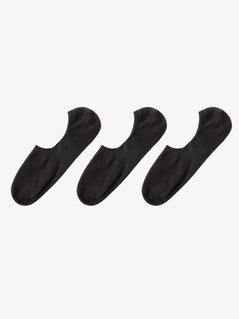 John Henric Men's Schwarze 3er-Pack Baumwoll Füßlinge Size 39-42