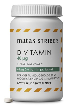 Matas Striber D-vitamin 40 μg 180 tabl., Helse & Madvarer, Vitaminer, D-vitamin