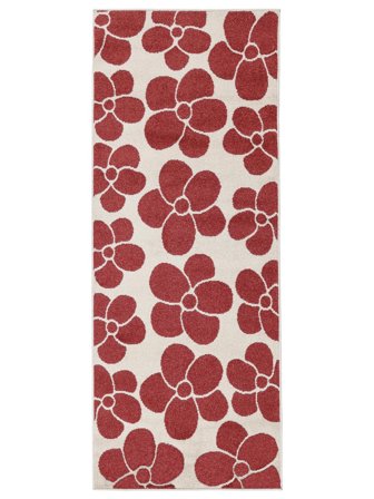 Primavera Dark Red/Off White Runner Rug Small Oeko-Tex