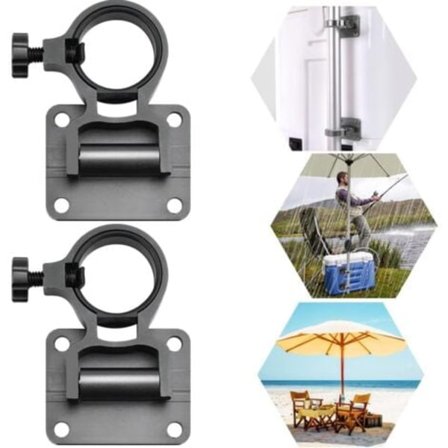 2-pak Aluminiumslegering Altan Parasolfod Fiskeboks Fast Foldeparaplyholder Egnet til Fiskebokse og Fiskestole