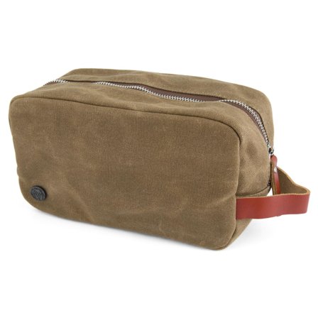 Trousse de toilette en toile cirée kaki pour hommes - Trousses de toilette