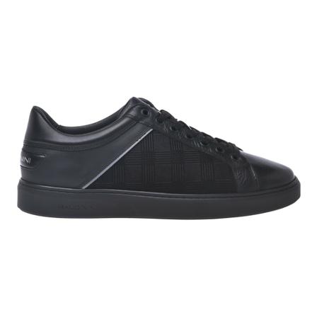 Baldinini Low-top trainers in black leather and fabric Sort, Herre, Størrelse: 43 1/2 EU