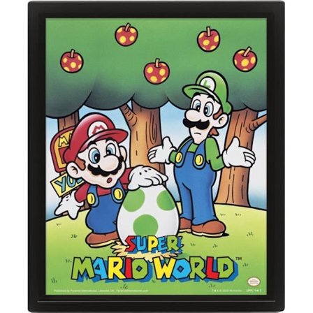 3D lentiikeliframe - Pyramid - Super Mario - Mario ja Luigi - Vihreä/Punainen/Sininen - 20,5x25,5 cm