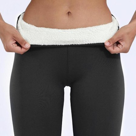 Dam Vinterleggings Hög Midja Varmfodrade Tjocka Ogenomskinliga Tights Stretchbyxor Termiska Tights Leggings för Höst Vinter Grå