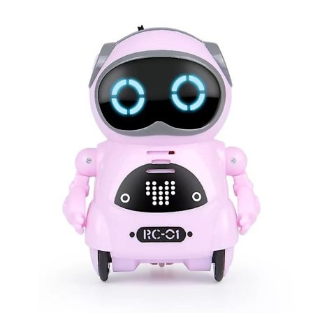Pocket Rc Robot Snakker Interaktiv Dialog Stemmegjenkjenning Ta opp Sang Dans Fortelle Mini Rc Robot Leker Gave, rosa Jiujiuso