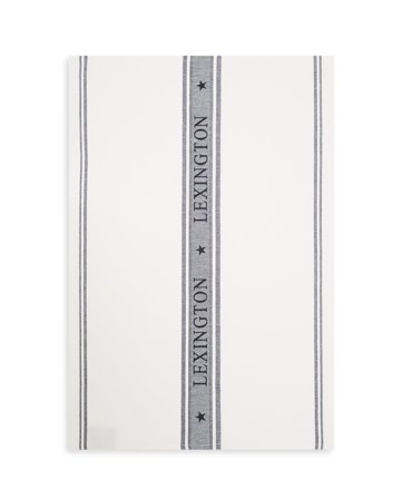 Lexington ICONS cotton jacquard star kitchen towel, white/dress blue