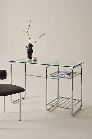 Jotex - Skrivebord 50x120 Cm Krom/glas - WALLE - Køb Skriveborde hos Jotex
