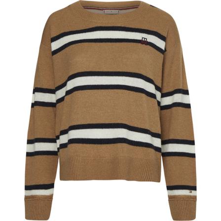 Tommy Hilfiger, Round-neck Knitwear Bruin, Dames, Maat:L