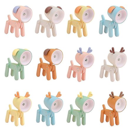 Mini-piirrettyjen eläinten LED-pöytälamppu, kannettava säädettävä söpö lemmikkieläinten yövalo, kannettava mini-puhelimenpidike, luova koristeellinen 