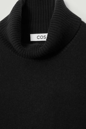 COS Men's Maglione In Lana E Cashmere A Collo Alto in Nero