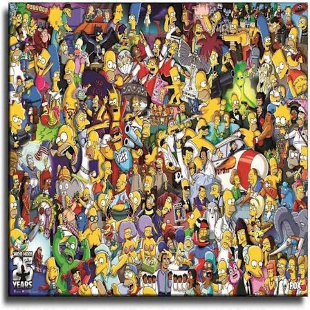 Pussel 300/500/1000 bitar för vuxna - The Simpsons-karaktärer Simpsons Poster Träpussel Roliga spel Stressreducerande leksaker - WELLNGS