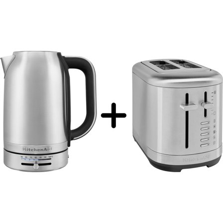 Kitchenaid 5KMT2109 Brødrister + 5KEK1701 Elkedel, stainless steel | KitchenOne