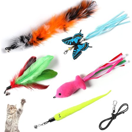 2 interaktive legetøj til indendørs katte, kattefjerlegetøjssæt, udskiftning DXGHC