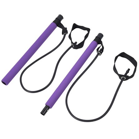 Bärbar Pilates Bar Stick Yoga Resistance Band Multifunktionell Hem Fitness Sport Träning Elastiska band Träningsutrustning Lila
