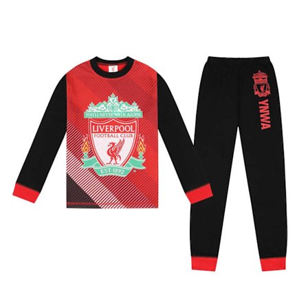 Liverpool FC Pojkar Randig Lång Pyjamas Set 3-4 År Röd/Svart