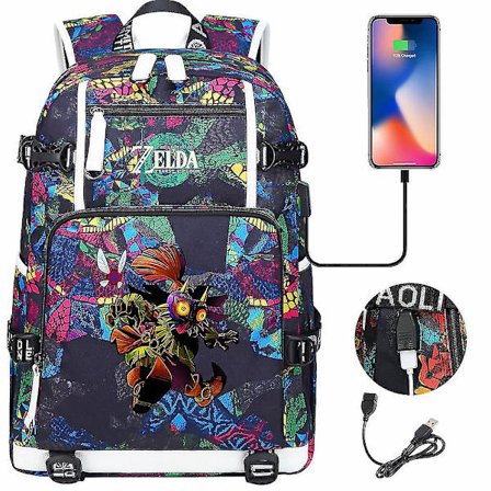 Fans Breath Of The Wild Eye Game USB Ryggsäck - Cosplay Student Skolväska Unisex Rese Laptop Väskor