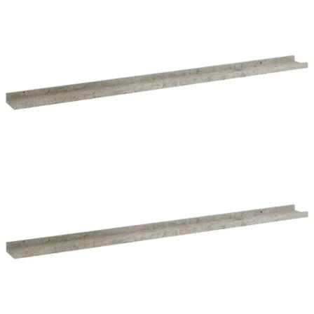 Vidaxl Vägghyllor 2 St Betonggrå 115x9x3 Cm Grå
