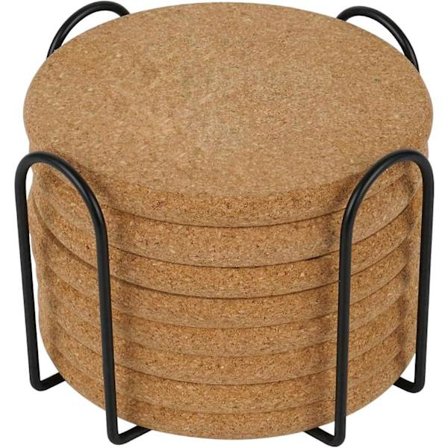 Trefribrikker i tre - Bordbeskyttere for kjøkken - Varmebrikker for drikke - Gjenbrukbare brikker - Runde