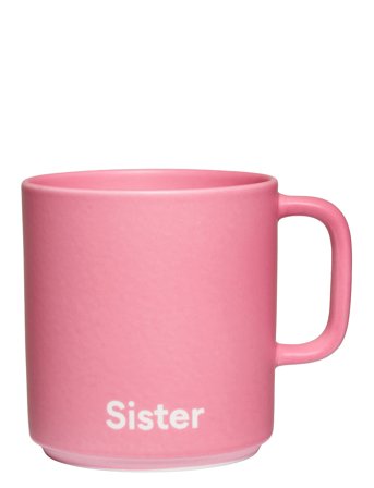 Favourite Cup With Handle Pink Design Letters