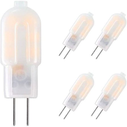 G4 LED-lampa, 5-pack 15 W motsvarande halogenlampor, ekonomisk G4 2 W LED-lampa för köksfläktar, ACDC 12 V 130 Lm 3000 K