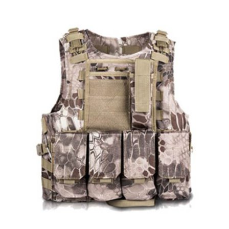 Herre Militær Vest Letvægts Justerbar Udendørs Træningsvest Multifunktion Udendørs Udstyr til Fiskeri Rejser Ørken Python Mønster