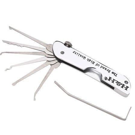 7 in 1 ruostumattomasta teräksestä valmistettu taittuva lukkopikkitulppa-avainsarja 10,51,33,7 CM