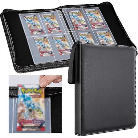 Booster Pack-pärm, rymmer 48 Booster Packs, 4-ficks Booster Pack-hållare med 12 fickor, Display Protector-Good [DB]
