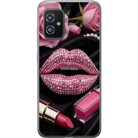 Kompatibelt Mobildeksel til Asus Asus Zenfone 8 Rosa lepper diamanter sminke glitter