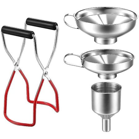 Set, 4 kpl keittiön siiviläsuppilo, ruostumaton terässuppilo, ruostumaton teräs, pieni suppilo hillopihdit purkit hillosuppilo