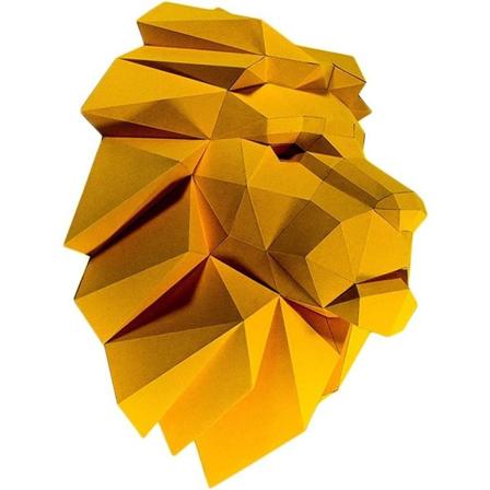 1 stk DIY Papirmodel Håndlavet 3D Løvehoved Udskåret Papirkunst